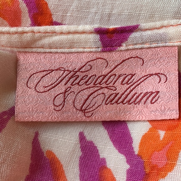 Orange Purple Summer Tropical Hawaiian Floral Poncho Top Missy O/S fits most - Picture 7 of 8